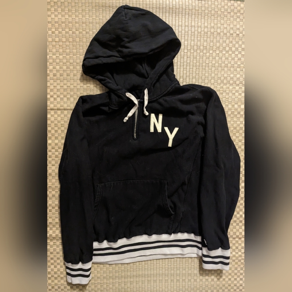Todd Snyder x Champion 1/4 Zip NY Hoodie Black Men's Size XXL Made in Canada